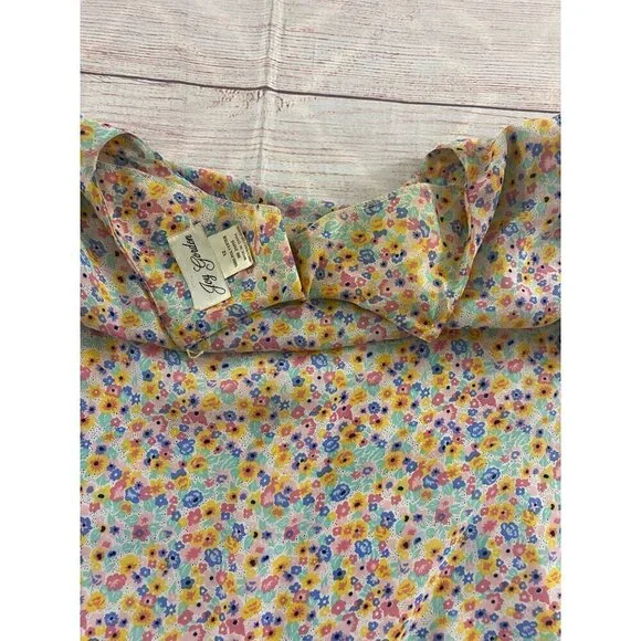 Vintage 1990's Joy Gordon Women's Light Bright Floral Dress - 12 - Picture 10 of 11